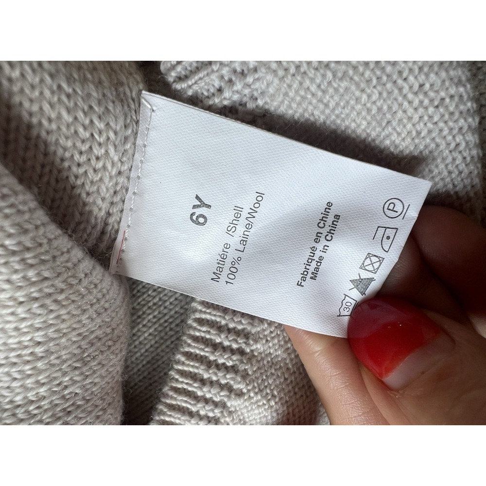 Sonia Rykiel Girl's   6 Sweater Wool Pullover Jumper Bow Gray Are You Dreaming - Picture 12 of 15